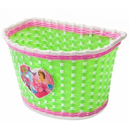 Фото №0 Велокорзина HL-BS02 235х165х155мм, передняя, для детских вел-дов, пластиковая бело-салатовая