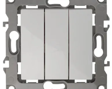 фото Механизм выключателя 3-кл. СП Эра12 10А IP20 12-1107-01 250В 10AX бел. Эра Б0014669