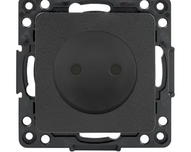 фото Механизм розетки 1-м СП Стокгольм 10А IP20 без заземл. защ. шторки черн. PROxima EKF EZR10-022-10