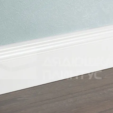 Фото №0 Смартпрофайл Глосс Плинтус МДФ Smartprofile Глосс 100E Белый