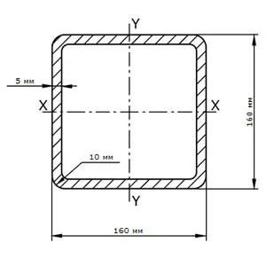 Фото №0 Труба профильная 160х160х5.0