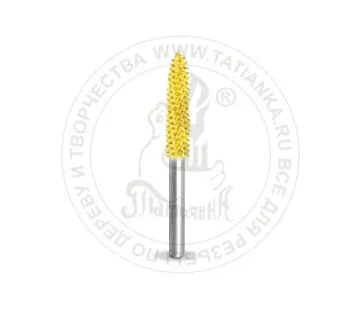 фото 18T18-40 - Конус, Ø хвостовика 3,2мм, Ø фрезы X 3,2мм, L фрезы 22,2мм (fine/желтый)
