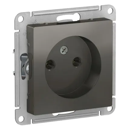 Фото №0 Розетка 1-м СП AtlasDesign 16А IP20 без заземл. без защ. шторок механизм сталь SE ATN000941