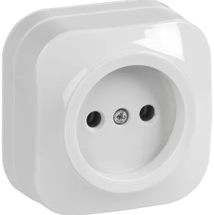 Фото №0 Розетка 1-м ОП GLORY РС20-2-ХБ 10А без заземл. бел. IEK ERH10-K01-10