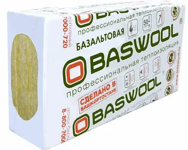 фото Плиты теплоизоляционные BASWOOL Лайт-45 (1200*600*50 мм) 4,32 кв.м., 0,216 м3