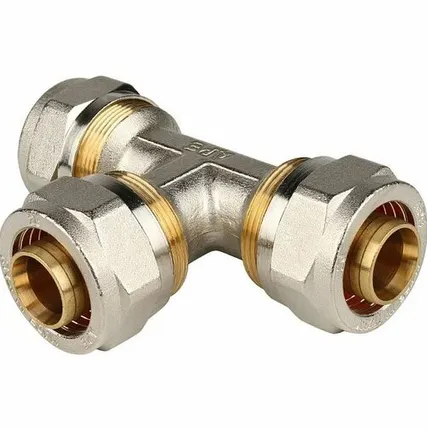 Фото №0 Тройник STOUT равнопроходный 26х26х26 для металлопластиковых труб винтовой