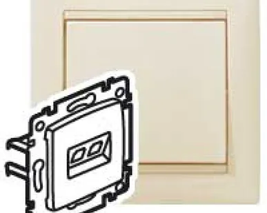 фото Механизм розетки информ. 1-м СП Valena RJ45 CAT.5E UTP с захватами сл. кость Leg 774130