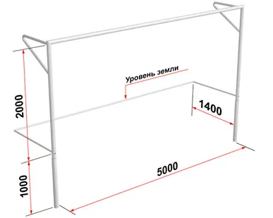 фото Ворота футбольные юниорские с консолями (5х2 м)