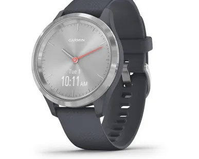 фото Часы Garmin Vivomove 3S серебристый циферблат с гранитно-синим ремешком