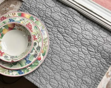 фото Сет Салфетка сервировочная серая 33х44 см хлопок