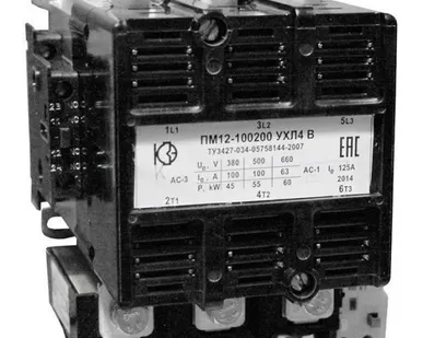 фото Контактор ПМ12-100200-100А-220AC-2НО+2НЗ-УХЛ4-КЗЭА