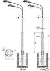 Фото №0 Опора освещения 10,0-12,0 (Оцинкованная)