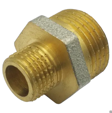 Фото №0 Ниппель латунь никель переход Ду15х10 9023 Aquasfera