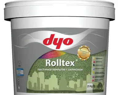 фото Краска фасадная текстурная силиконовая Rolltex DYO бесцветная база C 25кг
