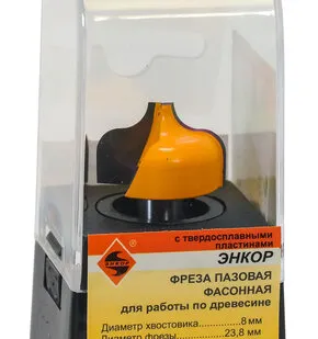 фото Фреза пазовая фасонная (Ø23.8х16 мм; R 4.8 мм; хвостовик 8 мм) по дереву Энкор (9277)