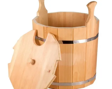 фото Запарник для бани с крышкой 20 л (сибирский кедр)