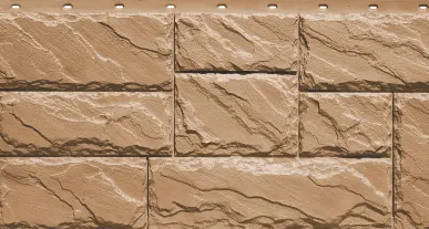 фото Фасадная панель Fineber "Камень крупный" терракотовый