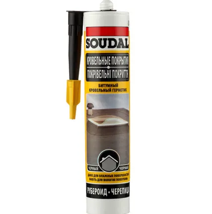 Фото №0 Герметик битумный кровельный Soudal черный 280 мл.