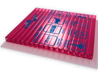 фото Сотовый поликарбонат KINPLAST Красный 6 мм (2,1*12 м)