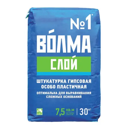 Фото №0 Штукатурка гипсовая Волма Слой 30 кг