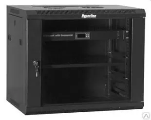 фото Hyperline TWM-2245-GR-RAL9004 Шкаф настенный 19", 22U,1082x600х450