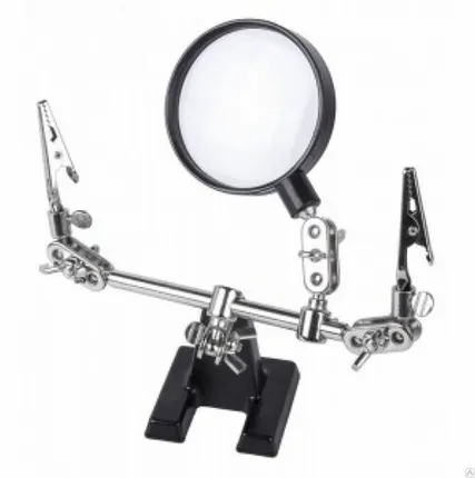 Фото №0 Россия Зажим для пайки с лупой ( Пост монтажный "3-я рука") 62 мм - 3Х 60525