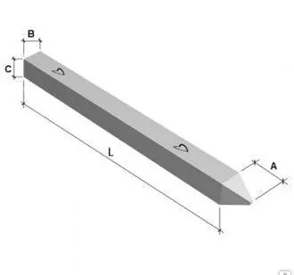 фото Свая цельная С50-30-9 армирование D16, нагрузка 9