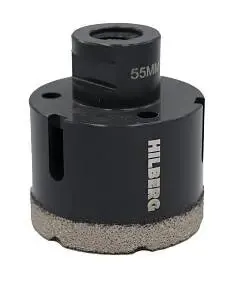 Фото №0 Коронка алмазная 55 мм с воском Super Hard, Hilberg