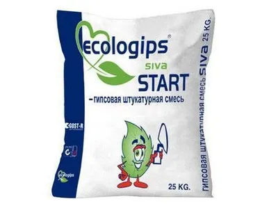 фото Ecologips СИВА СТАРТ штукатурка ручная 25 кг