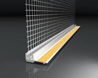 фото Профиль ПВХ примыкающий фасадный с армир. сеткой,с манжетой 6 мм 2,4м (25шт/уп)