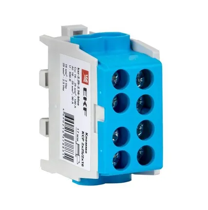 Фото №0 Клемма распределительная КСР с двойным винтом 2х25/2х16 син. PROxima EKF ksr-2.25-2.16-blue