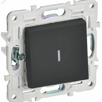 Фото №0 SKANDY Выключатель 1-клавишный с индикацией 10А SK-V07G графит IEK