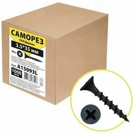 Фото №0 Саморез для ГКЛ/дерево 3,5*35 (1000шт)