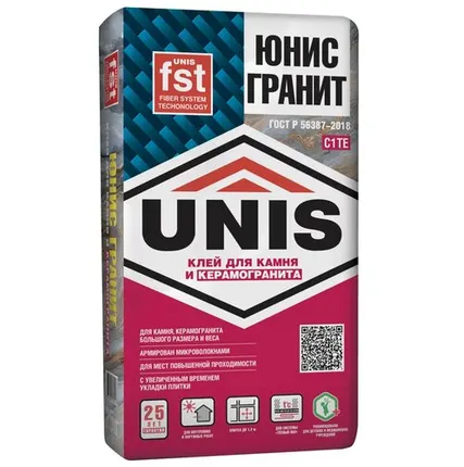 Фото №0 Клей плиточный ЮНИС ГРАНИТ (25 кг)