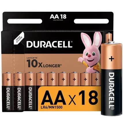 Фото №0 Элемент питания алкалиновый LR6-18BL BASIC (блист.18шт) Duracell Б0014448