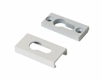 фото Накладка алюминиевая прямоугольная на профильный цилиндр Белый