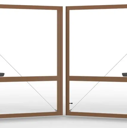 Фото №0 Каркас распашных ворот коричневый 3500х2000 мм