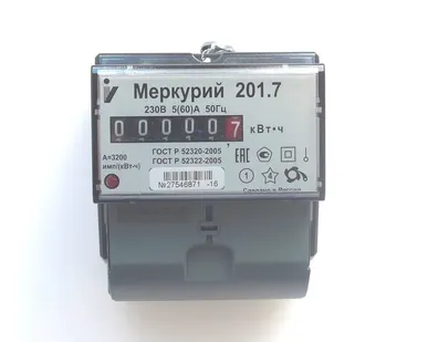 фото Счетчик однофазный Меркурий 201.7