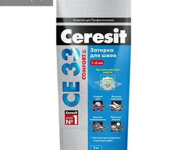 фото Затирка Ceresit CE 33 Super антрацит 2 кг