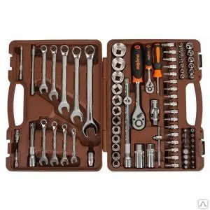 Фото №0 Набор инструментов для автомобиля с 12-гр. головками 1/2"dr и 1/4"dr, 82 пр