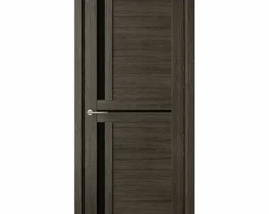 фото Дверь межкомнатная Техно-8 (Dorica) черное стекло, экошпон, Горный 2000х600мм