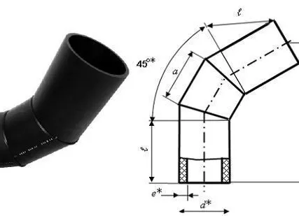 Фото №0 Отвод 90° сварной ПЭ100 SDR17 Ду180 (3-х секц.)