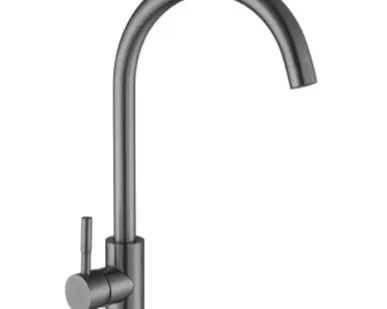 фото смеситель для кухни GOLDEN FOX Lomond нержавейка оружейная сталь