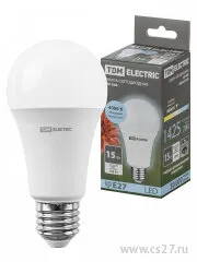 фото Лампа светодиодная А60 15 Вт, 230 В, 4000 К, E27