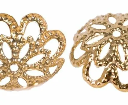 Фото №0 Чашечка для бус 12 мм вид 3 (золото)