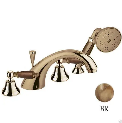 Фото №0 Смеситель на борт ванны бронза, ручки орех Cezares First FIRST-BVD-02-Nc Ce