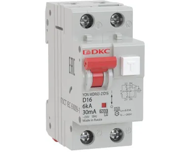 фото Выключатель автоматический дифференциального тока с защитой от сверхтоков YON MDR63-22C6-A 2п 30мА DKC MDR63-22C6-A