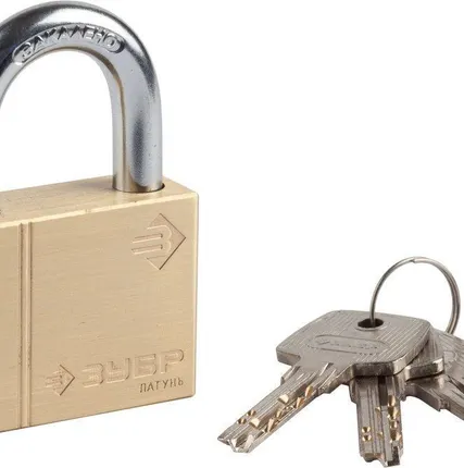 Фото №0 Замок ЗУБР "ЭКСПЕРТ" навесной, нержавеющая сталь (корпус и дужка), закаленн