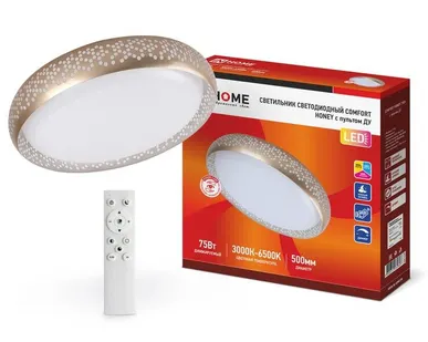 фото Светильник светодиодный COMFORT HONEY 75Вт 230В 3000-6500К 6000лм 500х120мм с пультом ДУ IN HOME 4690612034843