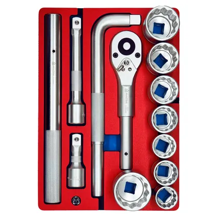 Фото №11 Набор торцевых головок 3/4” с принадлежностями, ложемент, 13 предметов МАСТАК 5-0062213